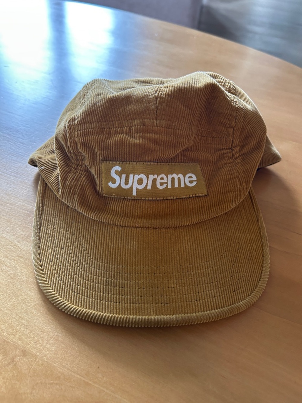 Supreme Corduroy 5-Panel Cap in Mustard Yellow